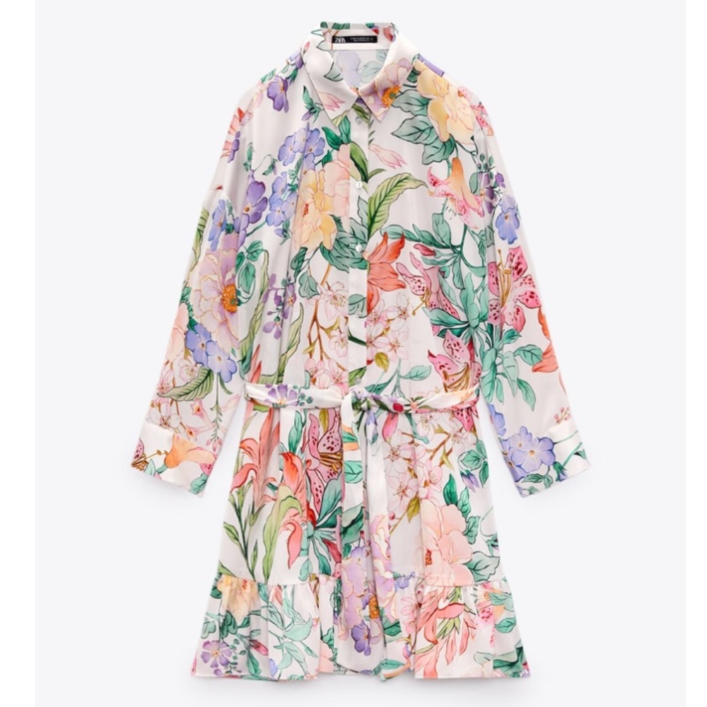 ✅SoLD✅Zara floral shirtdress - Picture 10 of 15